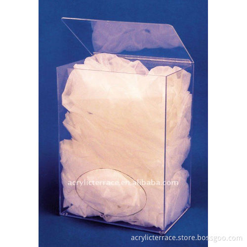 Acrylic Bouffant Dispenser With Lid/Lucite Medicine Gloves Dispenser With Lid
